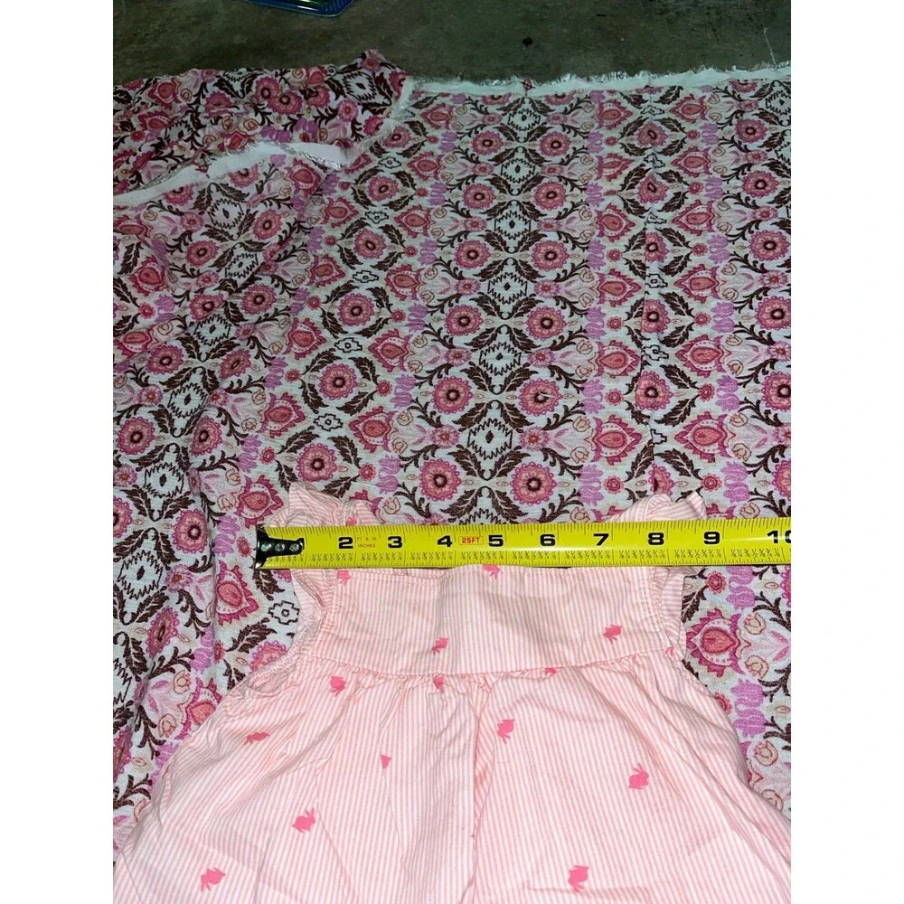 Girl’s Carter’s Pink Bunny Print Sleeveless Bodysuit Dress Size 6 Months